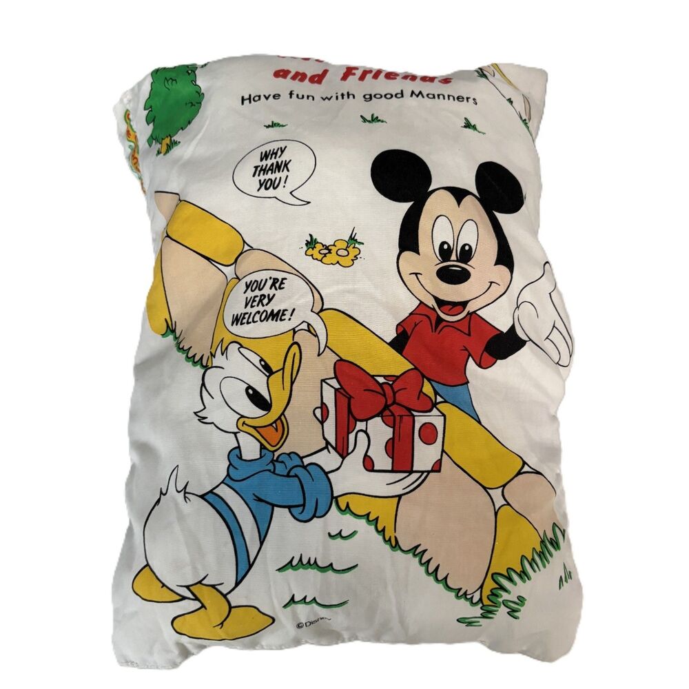 Disney Mickey & Friends Once Upon A Pillow Book Have Fun Good Manners Vintage